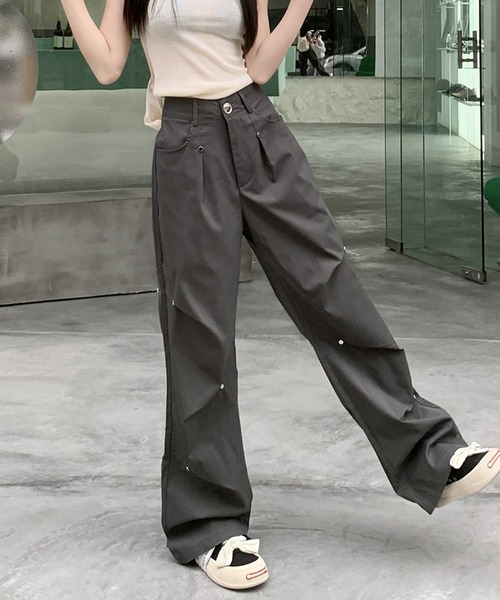 PROVOKE タックカーゴパンツ ブラウン　サイズ36 Nanmo. カーゴパンツ PIQUE WIDE TUCK CARGO PANTS / ピケワイド