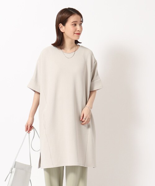 SHOO・LA・RUE（シューラルー）の「◆さらっと心地よいふくれジャカードオーバーサイズワンピ（チュニック・レディース・ブルー/ブラック/ブルーグリーン/グレー・00）」の5枚目の写真