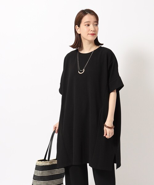 SHOO・LA・RUE（シューラルー）の「◆さらっと心地よいふくれジャカードオーバーサイズワンピ（チュニック・レディース・ブルー/ブラック/ブルーグリーン/グレー・00）」の9枚目の写真