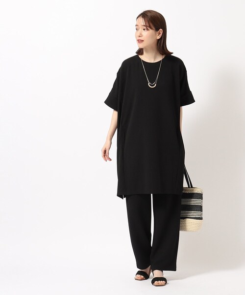 SHOO・LA・RUE（シューラルー）の「◆さらっと心地よいふくれジャカードオーバーサイズワンピ（チュニック・レディース・ブルー/ブラック/ブルーグリーン/グレー・00）」の11枚目の写真