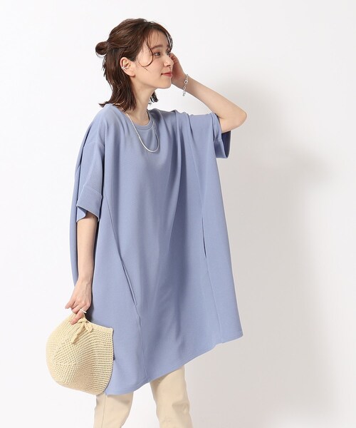 SHOO・LA・RUE（シューラルー）の「◆さらっと心地よいふくれジャカードオーバーサイズワンピ（チュニック・レディース・ブルー/ブラック/ブルーグリーン/グレー・00）」の13枚目の写真