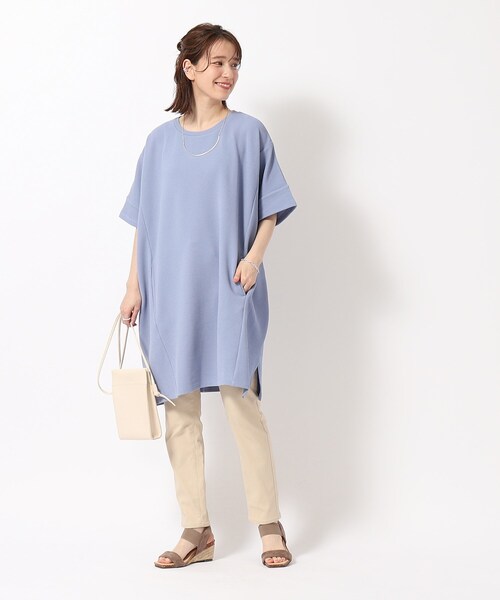 SHOO・LA・RUE（シューラルー）の「◆さらっと心地よいふくれジャカードオーバーサイズワンピ（チュニック・レディース・ブルー/ブラック/ブルーグリーン/グレー・00）」の15枚目の写真