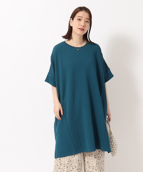 SHOO・LA・RUE（シューラルー）の「◆さらっと心地よいふくれジャカードオーバーサイズワンピ（チュニック・レディース・ブルー/ブラック/ブルーグリーン/グレー・00）」の17枚目の写真