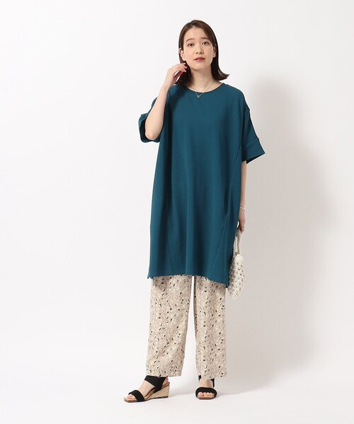 SHOO・LA・RUE（シューラルー）の「◆さらっと心地よいふくれジャカードオーバーサイズワンピ（チュニック・レディース・ブルー/ブラック/ブルーグリーン/グレー・00）」の19枚目の写真