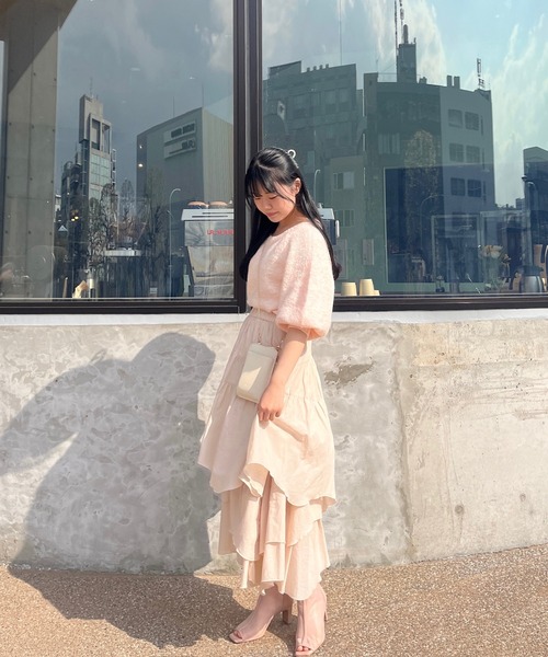 muguet（ミュゲ）の「【裏地付き】ボリュームティアードスカート（スカート・レディース・ベージュ/ピンク・FREE）」の19枚目の写真