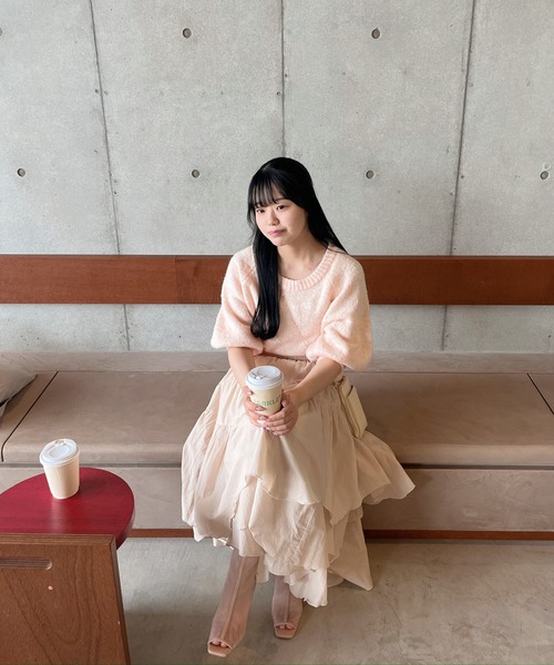 muguet（ミュゲ）の「【裏地付き】ボリュームティアードスカート（スカート・レディース・ベージュ/ピンク・FREE）」の17枚目の写真