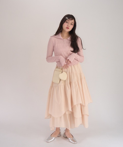 muguet（ミュゲ）の「【裏地付き】ボリュームティアードスカート（スカート・レディース・ベージュ/ピンク・FREE）」の20枚目の写真