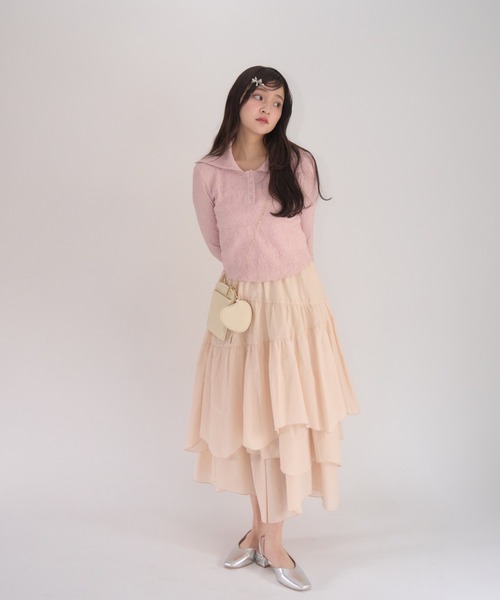 muguet（ミュゲ）の「【裏地付き】ボリュームティアードスカート（スカート・レディース・ベージュ/ピンク・FREE）」の21枚目の写真