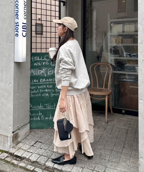 muguet（ミュゲ）の「【裏地付き】ボリュームティアードスカート（スカート・レディース・ベージュ/ピンク・FREE）」の13枚目の写真