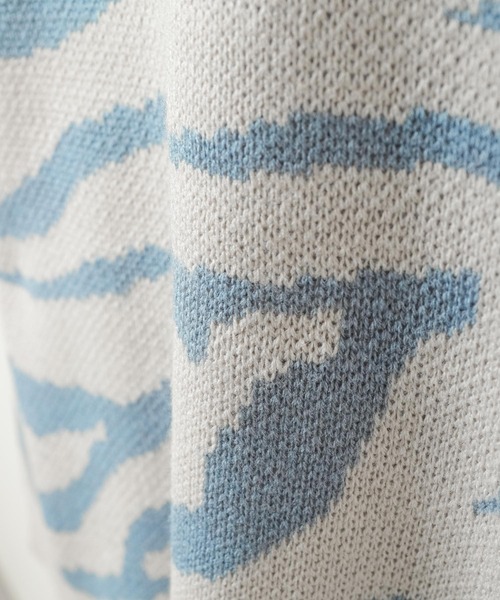 ZIP FIVE（ジップファイブ）の「【CATHYS CLOSET】 オーバーサイズ ゼブラ 春ニット カーディガン / zebra knit cardigan（カーディガン/ボレロ・メンズ・ブラック×ホワイト/ブラック系/ホワイト×ブルー・MEDIUM/LARGE）」の6枚目の写真