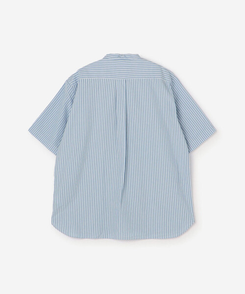 国内発送【DANTON】コットンリネン バンドカラーシャツ STRIPE DANTON | コットンリネン バンドカラーシャツ STRIPE MEN
