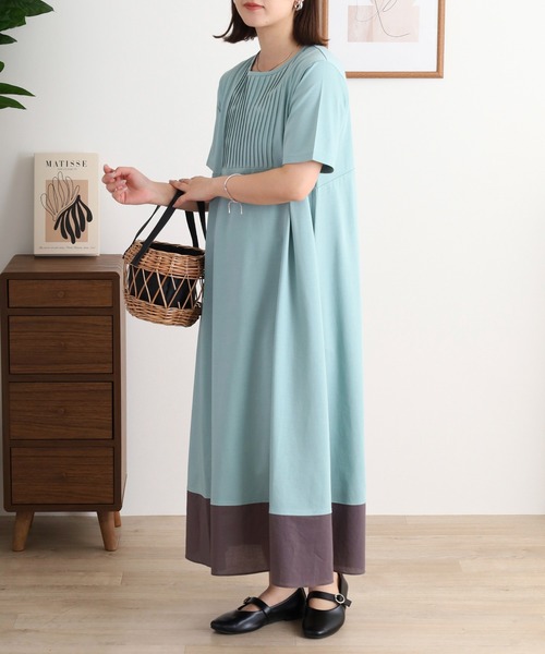 BRODIAEA(ブローディア)の「BRODIAEA コットンワンピース(ワンピース・レディース・ネイビー/ライム/ロイヤルブルー/マスタード/ライトグリーン/コーラル・40)」の17枚目の写真