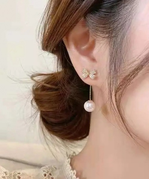VIBGYOR(ヴィブジョー)の「FReePLACe/リボン フラワー ピアス X12188(ピアス(両耳用)・レディース・その他3/その他2/その他1/その他9/その他5/その他4・FREE)」の3枚目の写真