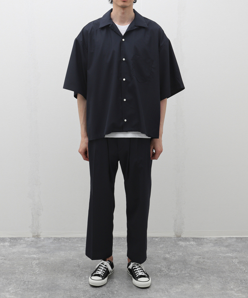 Sillage(シアージ)の「Sillage (シアージ) WOOL TROPICAL BAGGY TROUSERS EX SL24SS-BTTW-NV(スラックス・メンズ・ネイビー・FREE)」の2枚目の写真