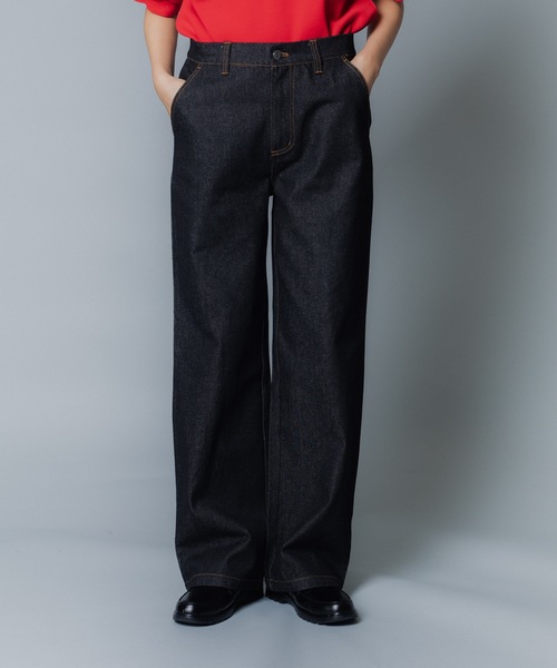 MandO（Auntie Rosa）（エムオー）の「【MandO】デニムワイドストレートパンツ（デニムパンツ・メンズ・インディゴブルー/ブラック・LARGE/MEDIUM/SMALL）」の2枚目の写真