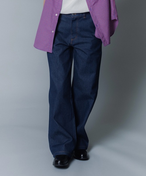 MandO（Auntie Rosa）（エムオー）の「【MandO】デニムワイドストレートパンツ（デニムパンツ・メンズ・インディゴブルー/ブラック・LARGE/MEDIUM/SMALL）」の16枚目の写真
