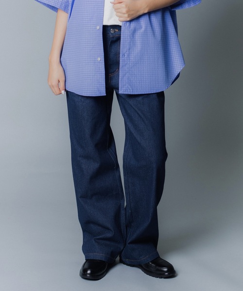 MandO（Auntie Rosa）（エムオー）の「【MandO】デニムワイドストレートパンツ（デニムパンツ・メンズ・インディゴブルー/ブラック・LARGE/MEDIUM/SMALL）」の7枚目の写真