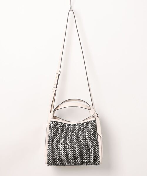 KNOTT RAFFIA TWEED medium crossbody tote