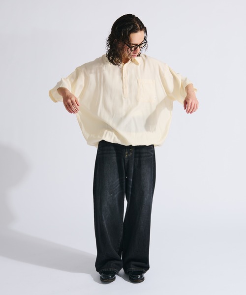 WETTEMPT(ウィテンプト)の「DRAW CORD PULLOVER SHIRT / ドローコードプルオーバーシャツ(シャツ/ブラウス・メンズ・ライトベージュ/ブラック・LARGE/MEDIUM/SMALL)」の22枚目の写真