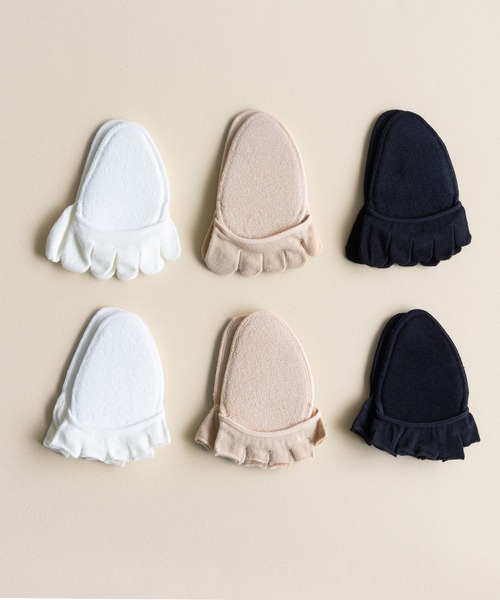 welleg（ウェレッグ）の「選べる2タイプ クッション付き 五本指 つま先ソックス（ソックス/靴下・レディース・ベージュ/ベージュ系/アイボリー/ホワイト系/ブラック系/ブラック・M）」の18枚目の写真