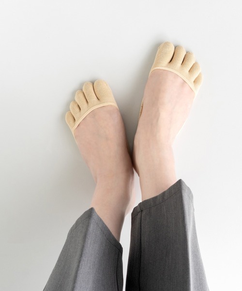 welleg（ウェレッグ）の「選べる2タイプ クッション付き 五本指 つま先ソックス（ソックス/靴下・レディース・ベージュ/ベージュ系/アイボリー/ホワイト系/ブラック系/ブラック・M）」の21枚目の写真