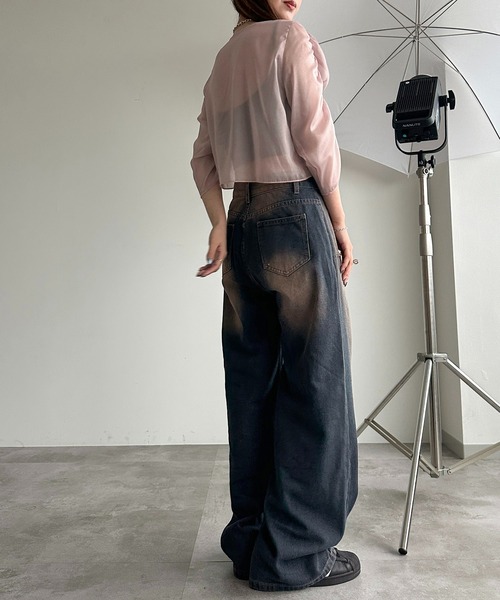 apres jour mignon(アプレジュールミニョン)の「ドロストシアートップス【ZOZOTOWN限定アイテム】(シャツ/ブラウス・レディース・チャコールグレー/ダークブルー/グリーン/アイボリー/ピンク/ブラック・X-LARGE/フリー)」の10枚目の写真