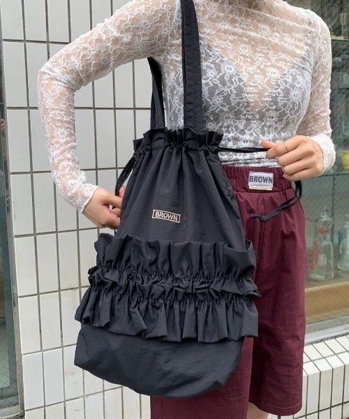 THEATRE PRODUCTS（シアタープロダクツ）の「ナイロンフロルトートバッグ（トートバッグ・レディース・ブラック・FREE）」の2枚目の写真