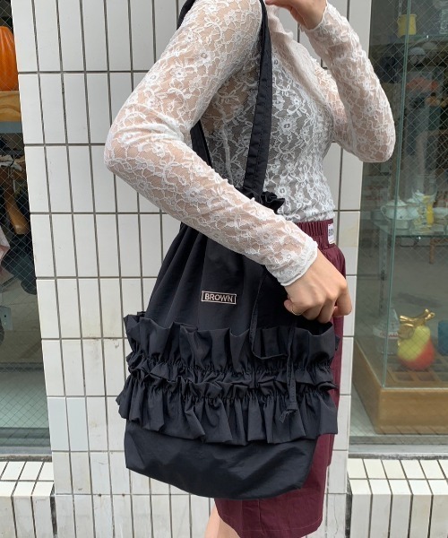 THEATRE PRODUCTS（シアタープロダクツ）の「ナイロンフロルトートバッグ（トートバッグ・レディース・ブラック・FREE）」の5枚目の写真