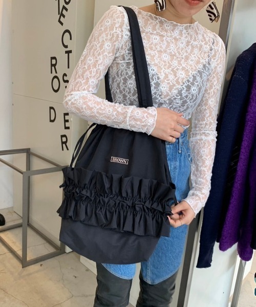 THEATRE PRODUCTS（シアタープロダクツ）の「ナイロンフロルトートバッグ（トートバッグ・レディース・ブラック・FREE）」の7枚目の写真