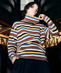 Fifties Border Turtle Neck Knit / フィフティボーダータートルネックニット