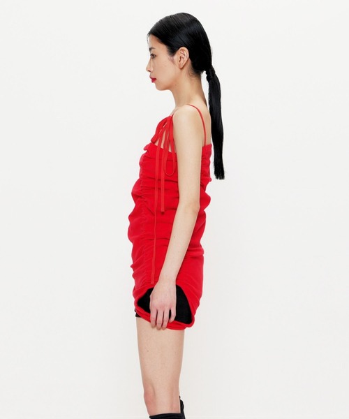 BEEDEN（ビーデン）の「3WAY GATHER TANK（タンクトップ・レディース・レッド/グレー/ブラック・FREE）」の4枚目の写真