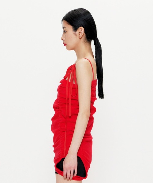 BEEDEN（ビーデン）の「3WAY GATHER TANK（タンクトップ・レディース・レッド/グレー/ブラック・FREE）」の5枚目の写真