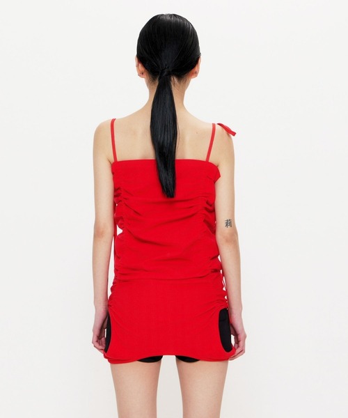 BEEDEN（ビーデン）の「3WAY GATHER TANK（タンクトップ・レディース・レッド/グレー/ブラック・FREE）」の7枚目の写真