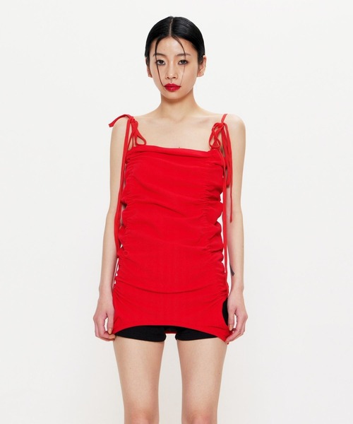 BEEDEN（ビーデン）の「3WAY GATHER TANK（タンクトップ・レディース・レッド/グレー/ブラック・FREE）」の12枚目の写真