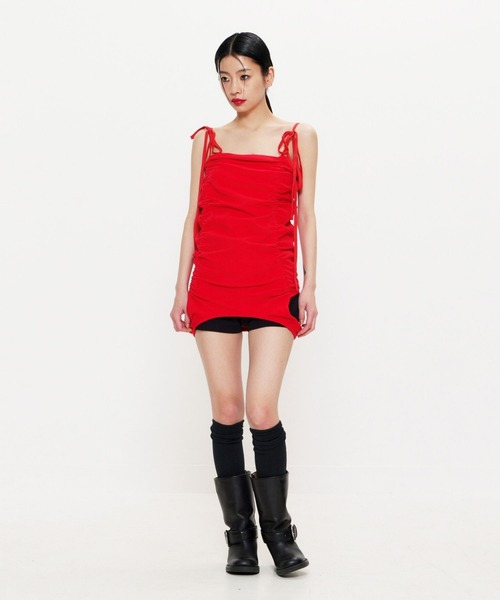 BEEDEN（ビーデン）の「3WAY GATHER TANK（タンクトップ・レディース・レッド/グレー/ブラック・FREE）」の14枚目の写真