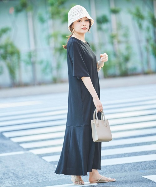 mil(ミル)の「【150㎝前後の小柄さんサイズ】リラックスリブワンピース(ワンピース・レディース・モカ/ブラック/ライトグレー・S/XS/XXS)」の18枚目の写真