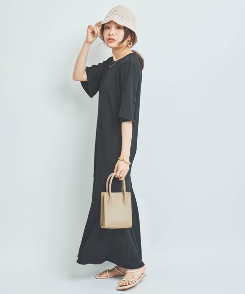mil(ミル)の「【150㎝前後の小柄さんサイズ】リラックスリブワンピース(ワンピース・レディース・モカ/ブラック/ライトグレー・S/XS/XXS)」の20枚目の写真