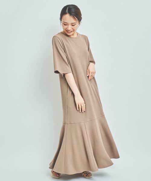 mil(ミル)の「【150㎝前後の小柄さんサイズ】リラックスリブワンピース(ワンピース・レディース・モカ/ブラック/ライトグレー・S/XS/XXS)」の7枚目の写真