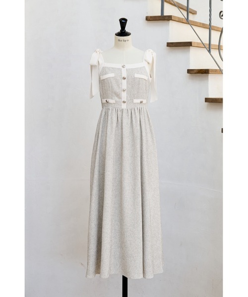 ワンピース Herlipto Verona Tweed Long Dress Verona Tweed Long Dress（ワンピース）｜Her lip to（ハー