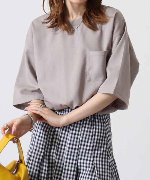 FUNALIVE(ファンアライブ)の「リネンライク クルーネック 半袖 Tシャツ(Tシャツ/カットソー・メンズ・チャコール/グレイッシュベージュ/ブラック・M/L/XL)」の3枚目の写真