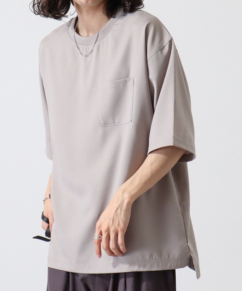 FUNALIVE(ファンアライブ)の「リネンライク クルーネック 半袖 Tシャツ(Tシャツ/カットソー・メンズ・チャコール/グレイッシュベージュ/ブラック・M/L/XL)」の8枚目の写真