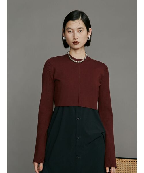 UN3D.（アンスリード）の「SHORT KT TOP / ショートニットトップ（ニット/セーター・レディース・オレンジ/ブラウン/グレー/ブラック・36/38）」の14枚目の写真