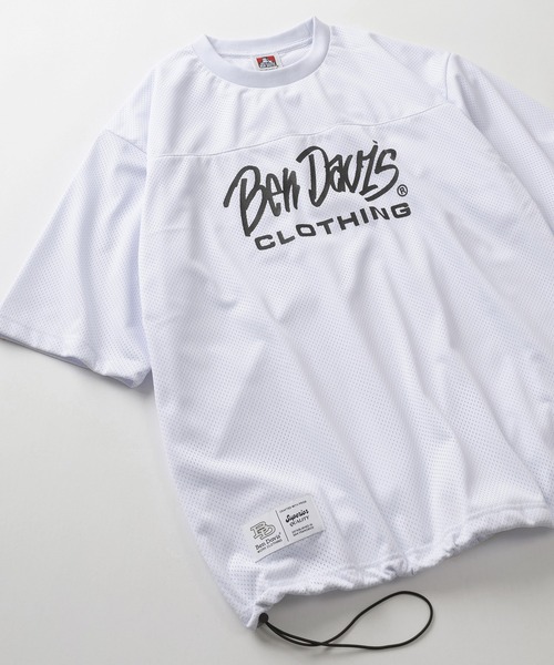 BEN DAVIS(ベンデイビス)の「【BEN DAVIS/ベンデイビス】ストリート グラフィティロゴデザイン スピンドルコード付き ダブルメッシュ半袖Tシャツ/ゲームシャツ/ビッグシルエット(Tシャツ/カットソー・メンズ・ホワイト/ブラック/グレー・M/L/XL)」の2枚目の写真