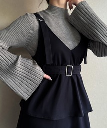 JUNOAH（ジュノア）の「Vネックジャンスカキャミワンピース（ワンピース）」