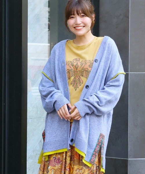 チチカカ（チチカカ）の「ウォッシャブルチロリーニットカーディガン（カーディガン/ボレロ・レディース・イエロー/レッド/グレー/ブラック・FREE）」の3枚目の写真