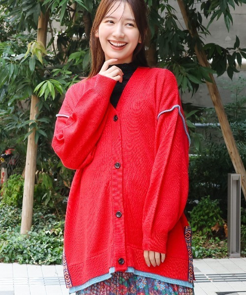 チチカカ（チチカカ）の「ウォッシャブルチロリーニットカーディガン（カーディガン/ボレロ・レディース・イエロー/レッド/グレー/ブラック・FREE）」の4枚目の写真