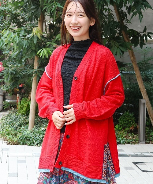 チチカカ（チチカカ）の「ウォッシャブルチロリーニットカーディガン（カーディガン/ボレロ・レディース・イエロー/レッド/グレー/ブラック・FREE）」の8枚目の写真