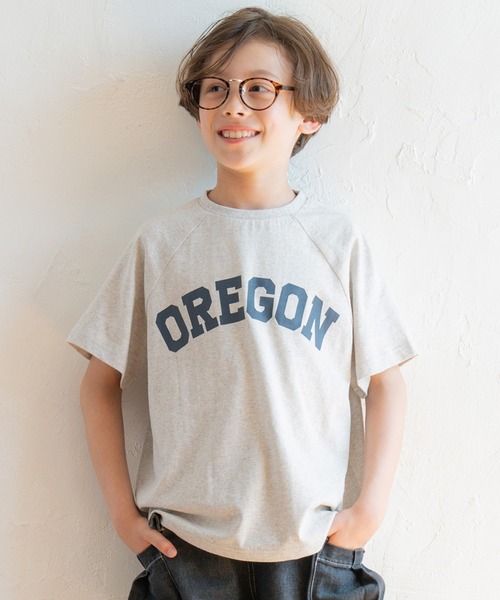 coca(coca)(コカ)の「【WEB限定セール】キッズ ラグランロゴプリントTシャツ(Tシャツ/カットソー・キッズ・ライトグレー/ブラック・120/130/140/150)」の2枚目の写真