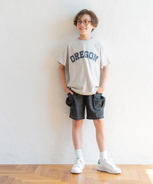 coca(coca)(コカ)の「【WEB限定セール】キッズ ラグランロゴプリントTシャツ(Tシャツ/カットソー・キッズ・ライトグレー/ブラック・120/130/140/150)」の7枚目の写真