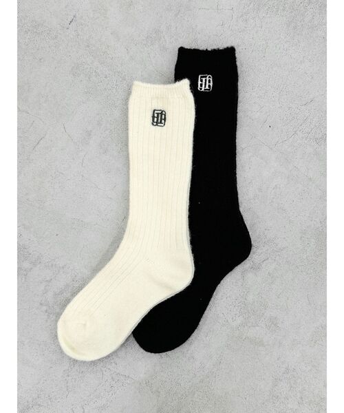 GYDA（ジェイダ）の「GYGY SOX（ソックス/靴下・レディース・アイボリー/ブラック・FREE）」の3枚目の写真